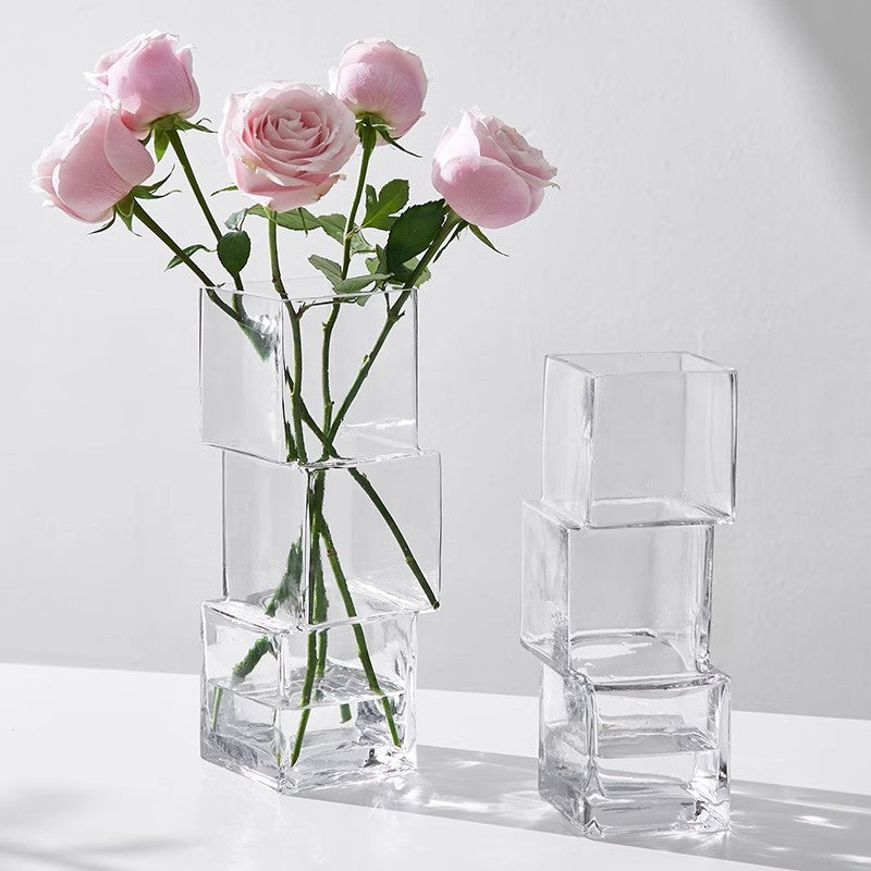 Luxe Handgemaakte Irreguliere Glazen Vaas – Modern & Uniek Design