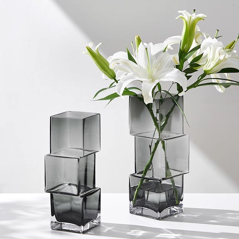 Luxe Handgemaakte Irreguliere Glazen Vaas – Modern & Uniek Design